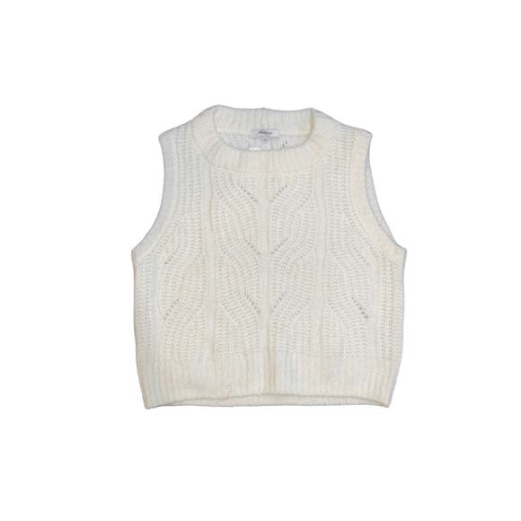 Madewell Pointelle Knowe Chunky Sweater Crewneck Vest Fuzzy Wool Blend Size S - Picture 1 of 4